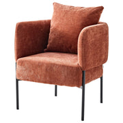 Dimo Dolly Armchair in Polyester Terracotta with Metal Legs – Modern Design Chair