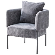 Dimo Dolly Armchair in Grey Polyester with Metal Legs – Modern Design Chair