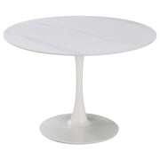 Dimo Parker Round Table Ø 110 cm Ceramic Glossy White