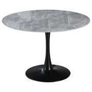 Dimo Parker Round Table Ø 110 cm Ceramic Glossy Grey