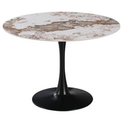Dimo Parker Round Table Ø 110 cm Ceramic Brown Beige Gloss