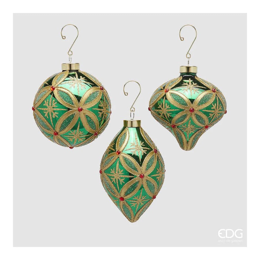 EDG Enzo de Gasperi Christmas Balls Decoration Bunch 10 pieces Bordeau - Le Gioie EDG Enzo de Gasperi Christmas Balls Decoration Bunch 10 pieces Bordeau - Le Gioie