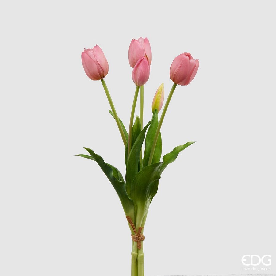 EDG Enzo De Gasperi Bouquet of 5 Closed Tulips Rubber H 40 Cm Mauve – L ...