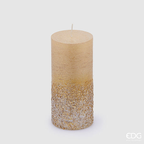 immagine-1-edg-enzo-de-gasperi-candela-natale-rustic-moccolo-h-14-cm-d-7-cm-glitter-light-gold-ean-8059824394569