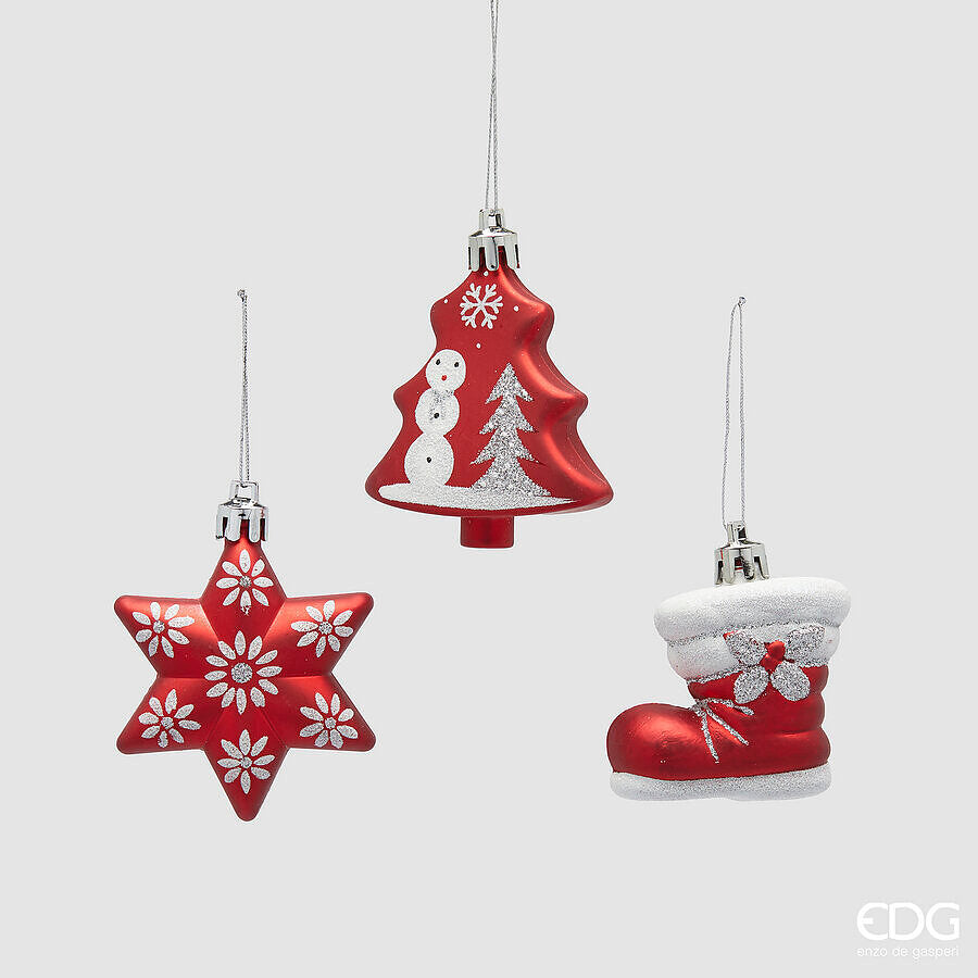 edg enzo de gasperi edg enzo de gasperi addobbo di natale pino stella calza ass h 7 cm white red 1 pz ean 8059824522443