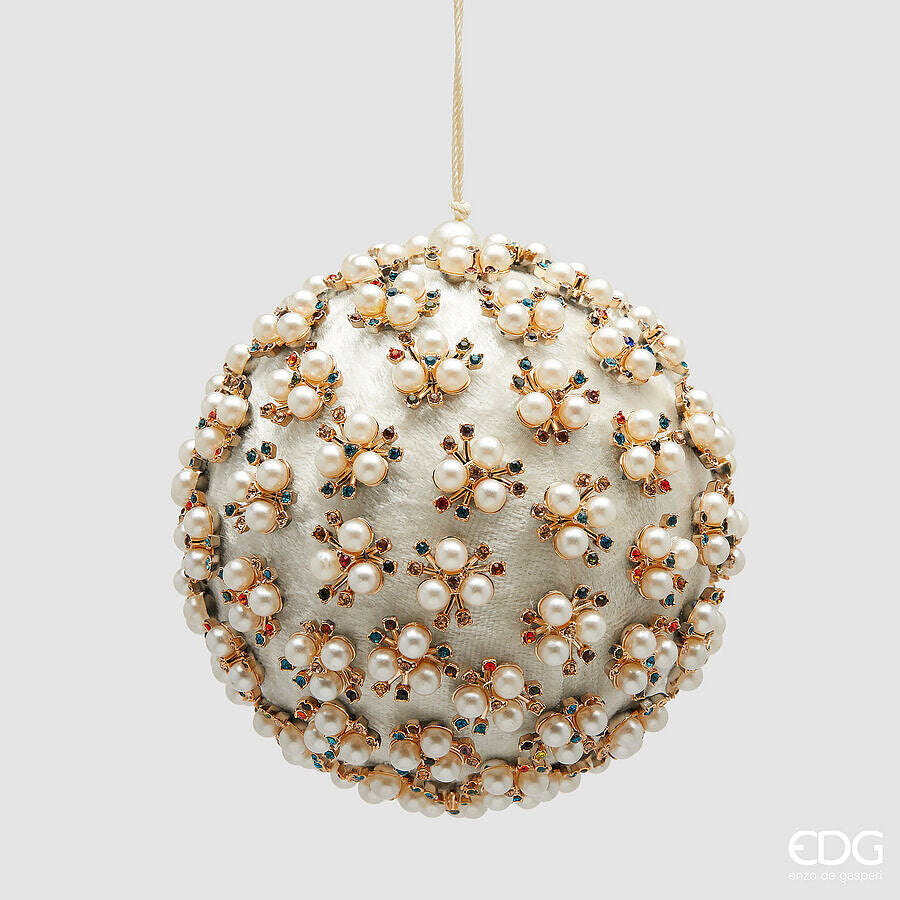 edg enzo de gasperi edg enzo de gasperi addobbo palla di natale elizabeth d 12 cm white ean 8059824536341