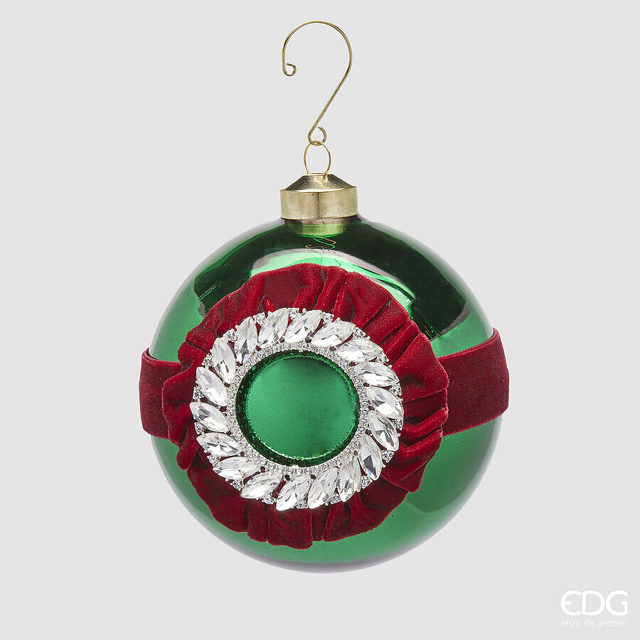 edg enzo de gasperi edg enzo de gasperi addobbo palla di natale strass d 12 cm vetro green ean 8059824395320