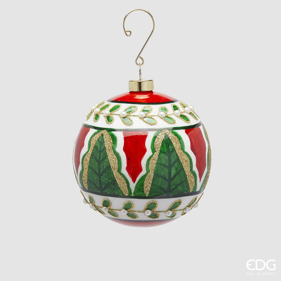 edg enzo de gasperi edg enzo de gasperi addobbo palla di natale tirolo d 10 cm green red ean 8059824396075
