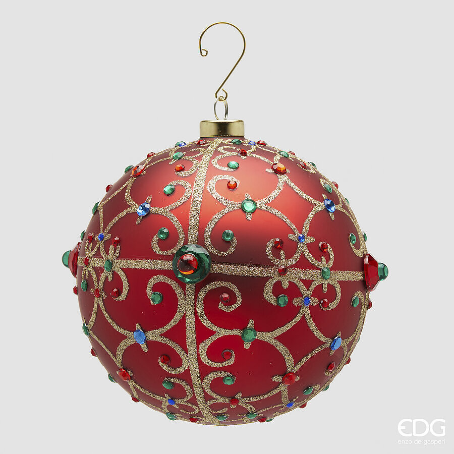 edg enzo de gasperi edg enzo de gasperi addobbo palla jewel di natale d 15 cm red ean 8059824507242