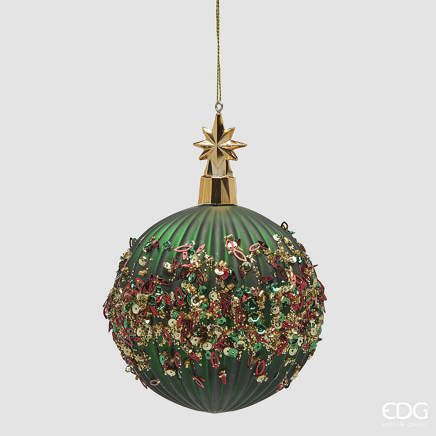 edg enzo de gasperi edg enzo de gasperi addobbo palla mille perle di natale d 10 cm green ean 8059824508607