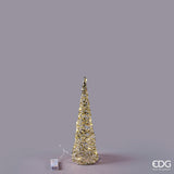 edg enzo de gasperi edg enzo de gasperi albero di natale led intreccio cono 20 microled d 40 cm d 12 cm ip20 gold ean 8059824546005