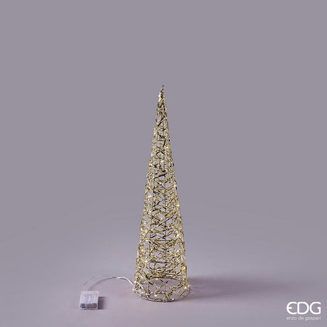 edg enzo de gasperi edg enzo de gasperi albero di natale led intreccio cono 30 microled d 60 cm d 16 cm ip20 gold ean 8059824546029