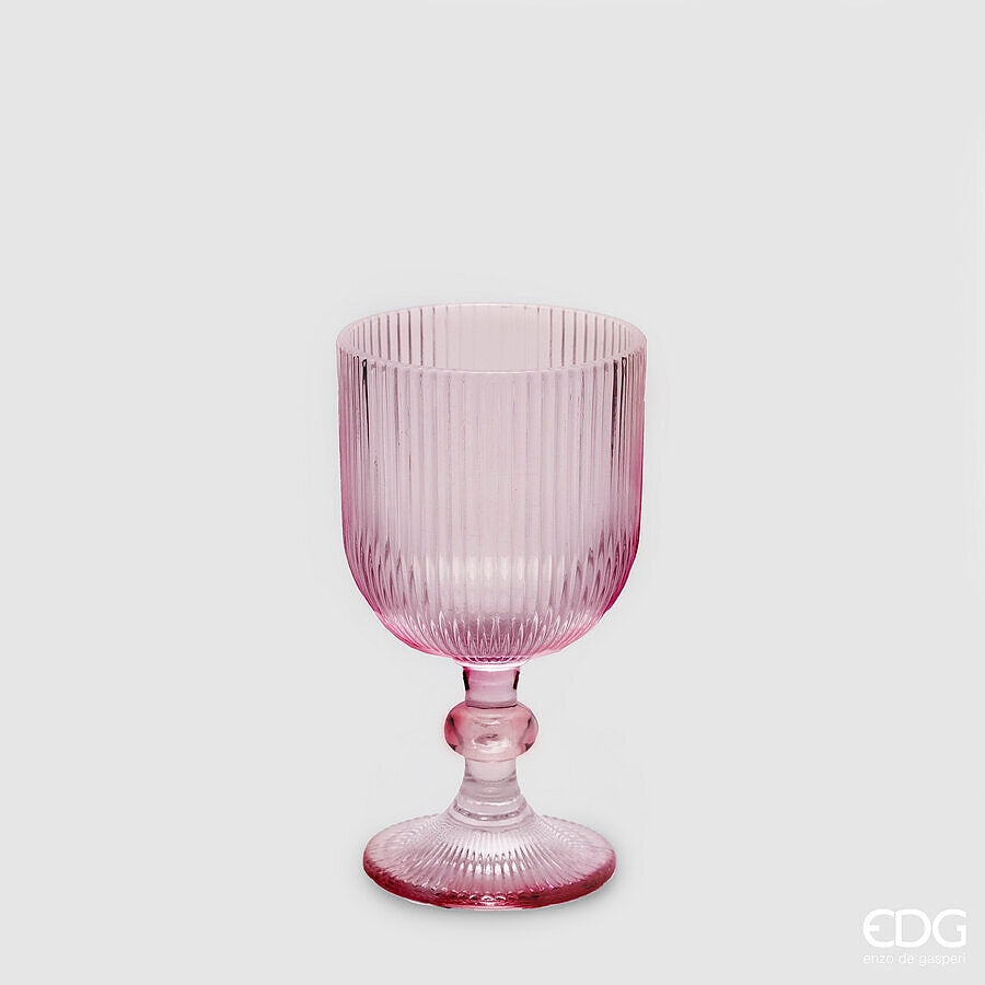 edg enzo de gasperi edg enzo de gasperi bicchiere righe calice h 14 cm d 8 cm colore pink 6 pz ean 8059824504999