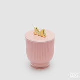 edg enzo de gasperi edg enzo de gasperi candela di natale fiocco con vaso h 13 cm d 9 cm rose water rosa oro ean 8059824544049