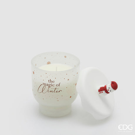 edg enzo de gasperi edg enzo de gasperi candela di natale snowy h 10 cm d 9 cm cotton bianco rosso ean 8059824544889