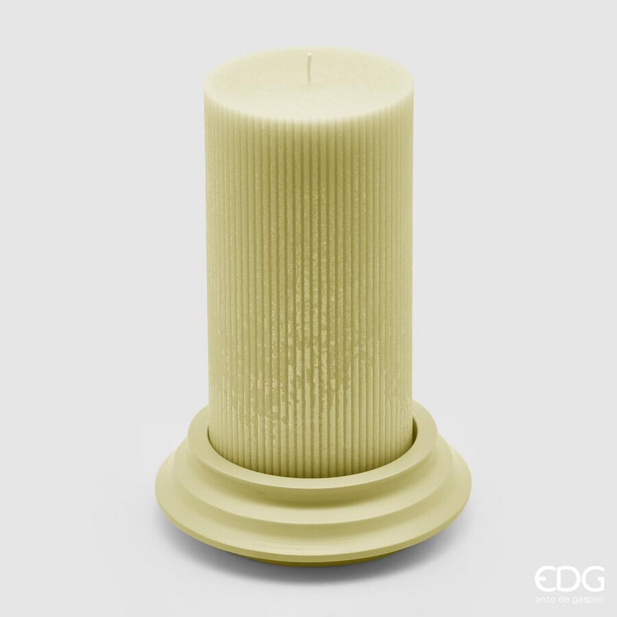 edg enzo de gasperi edg enzo de gasperi candela dorica con piatto h 20 cm d 10 cm light yellow ean 8059824120649