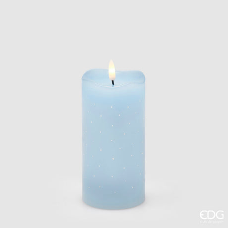 edg enzo de gasperi edg enzo de gasperi candela led starry con moccolo h 15 cm d 75 cm ip20 celeste ean 8059824475718