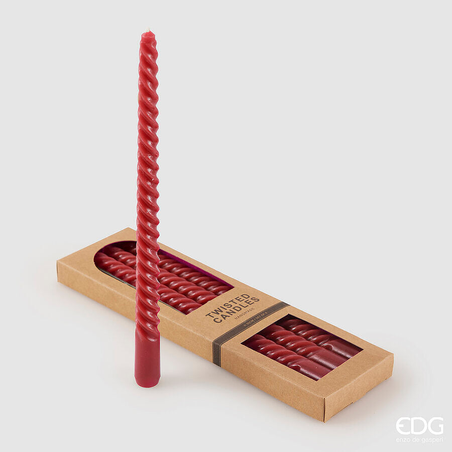 edg enzo de gasperi edg enzo de gasperi candela stelo twist h 30 cm cf 4 pz dark red ean 8059824543141