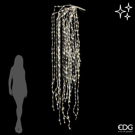 edg enzo de gasperi edg enzo de gasperi cascata natalizia a led 56 fili 2 016 luci l 290 cm cavo 10 mt avorio ean 8056372534157