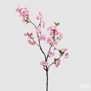 EDG Enzo De Gasperi Cherry Branch with Leaves H 90 Cm Artificial Plant Pink