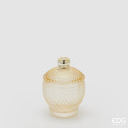 EDG Enzo De Gasperi Decorative Container Micro Gingham Domed H 11.5 cm D 8.5 cm Yellow