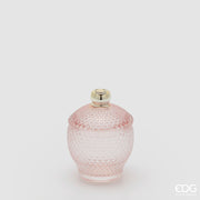 EDG Enzo De Gasperi Decorative Container Micro Gingham Rounded H 11.5 Cm D 8.5 Cm Pink