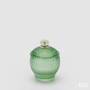EDG Enzo De Gasperi Decorative Container Micro Gingham Rounded H 11.5 cm D 8.5 cm Green