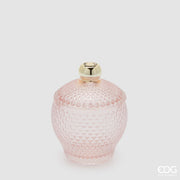 EDG Enzo De Gasperi Decorative Container Micro Gingham Domed H 14.5 Cm D 10.5 Cm Pink
