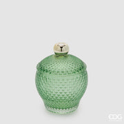 EDG Enzo De Gasperi Decorative Container Micro Gingham Rounded H 14.5 Cm D 10.5 Cm Green