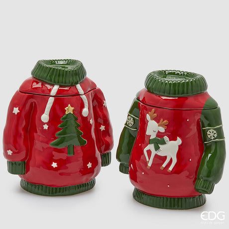 edg enzo de gasperi edg enzo de gasperi contenitore maglione di natale ass h 235 cm l 215 cm l 13 cm green red 1 pz ean 8059824540058