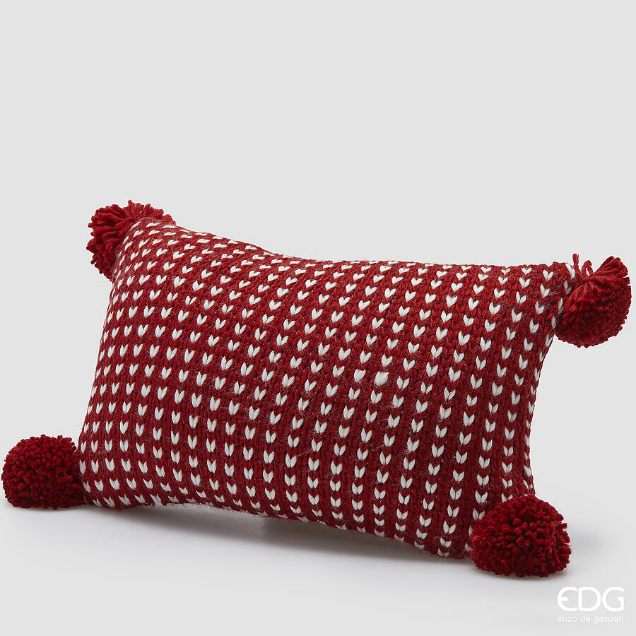 edg enzo de gasperi edg enzo de gasperi cuscino tricot natalizio rettangolare 50 x 30 cm bianco rosso ean 8059824584762