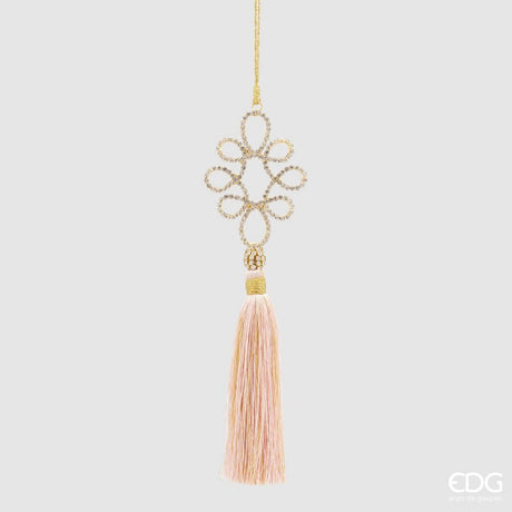 edg enzo de gasperi edg enzo de gasperi decorazione asole di natale con diamanti e nappa h 21 cm rosa ean 8059824281401