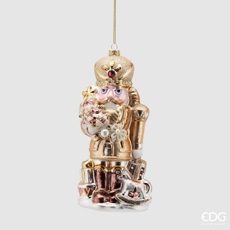 edg enzo de gasperi edg enzo de gasperi decorazione di natale soldatino h 19 cm vetro light gold ean 8059824293855
