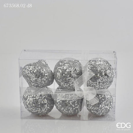 edg enzo de gasperi edg enzo de gasperi decorazione trottola di natale con paillettes d 8 cm cf 6 pz scatola con fiocco ean 8056372316661