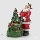 edg enzo de gasperi edg enzo de gasperi decoro babbo natale con sacco h 47 cm l 39 cm l 22 cm musica movimento led verde rosso ean 8059824561879