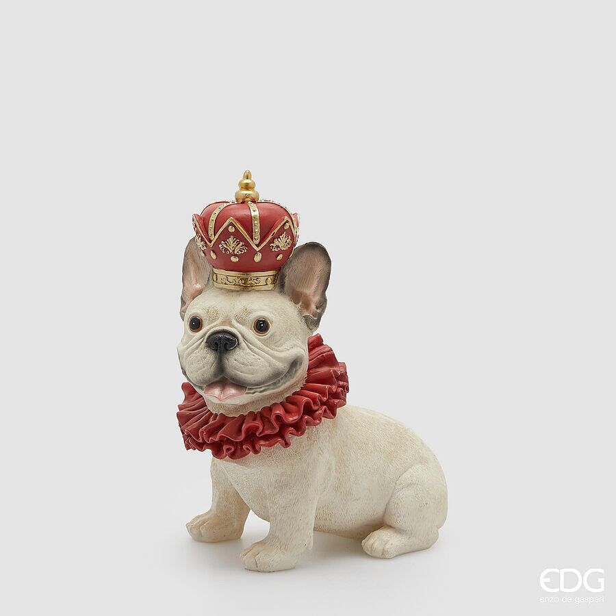 edg enzo de gasperi edg enzo de gasperi decoro bulldog natalizio h 28 cm l 23 cm l 135 cm bianco rosso ean 8059824541512