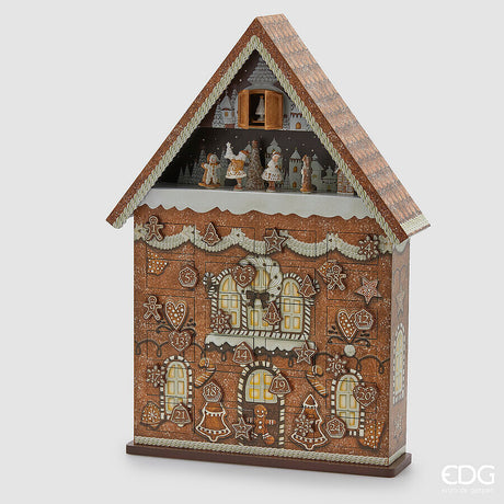 edg enzo de gasperi edg enzo de gasperi decoro casetta avvento natale h 62 cm l 39 cm l 11 cm musica movimento led white brown ean 8059824561862
