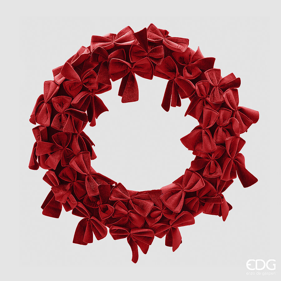 edg enzo de gasperi edg enzo de gasperi decoro corona con fiocchi natale d 60 cm red ean 8059824582058