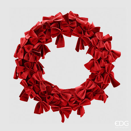 edg enzo de gasperi edg enzo de gasperi decoro corona con fiocchi natale d 60 cm red ean 8059824582058