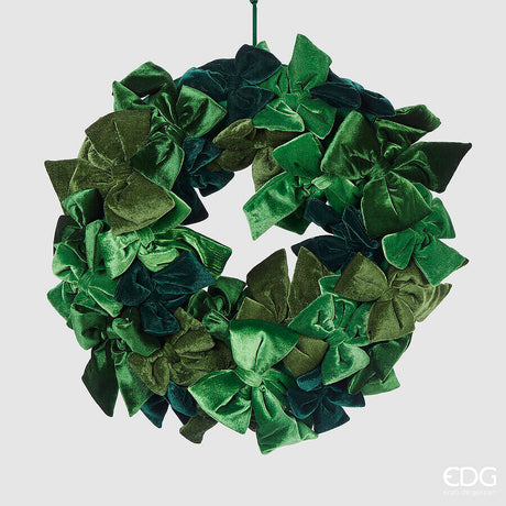 edg enzo de gasperi edg enzo de gasperi decoro corona d 60 cm fiocchi ghirlanda natalizia velluto verde ean 8059824567321