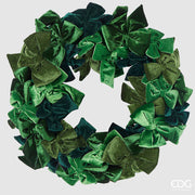 EDG Enzo De Gasperi Crown Decoration D 76 cm Bows Christmas Wreath Green Velvet