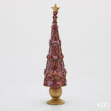 edg enzo de gasperi edg enzo de gasperi decoro decoglitter pino e fiocchi di natale h 47 cm d 115 cm poliresina rosa oro ean 8059824597793