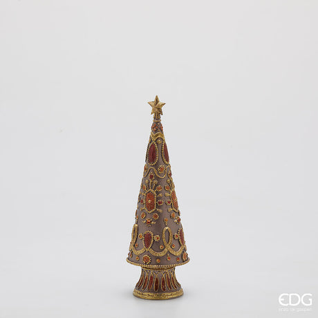 edg enzo de gasperi edg enzo de gasperi decoro decoglitter pino e gemme di natale h 33 cm d 105 cm poliresina mauve ean 8059824597892