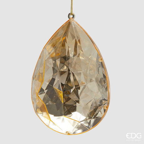 edg enzo de gasperi edg enzo de gasperi decoro diamante goccia di natale da appendere h 23 cm l 16 cm l 10 cm pp champagne ean 8059824534002