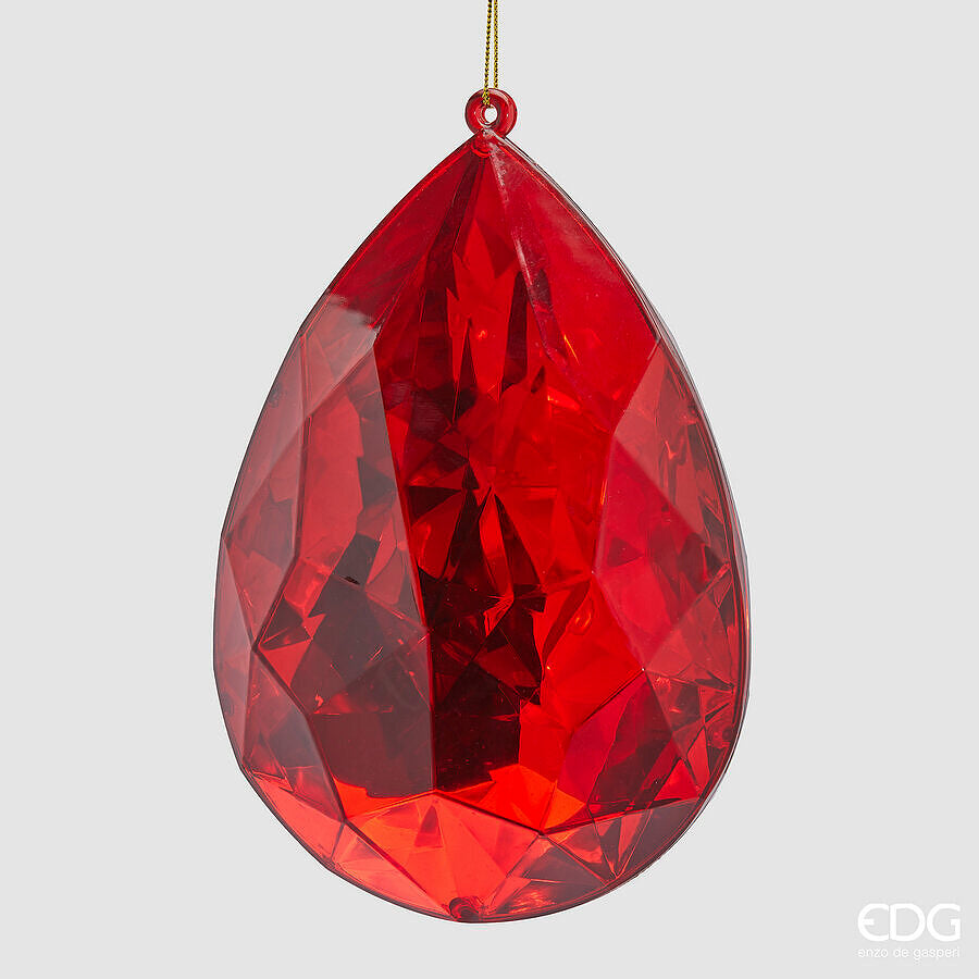 edg enzo de gasperi edg enzo de gasperi decoro diamante goccia di natale da appendere h 23 cm l 16 cm l 10 cm pp red ean 8059824534026