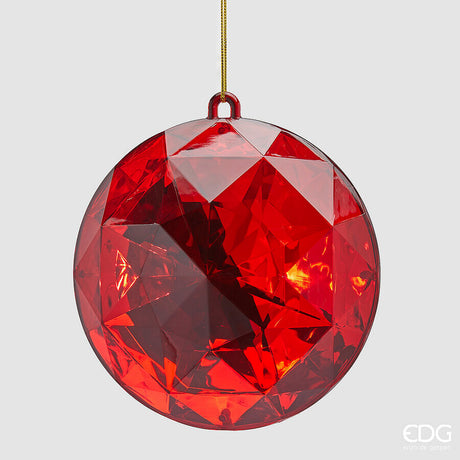 edg enzo de gasperi edg enzo de gasperi decoro diamante rotondo di natale da appendere d 16 cm l 85 cm pp red ean 8059824535221