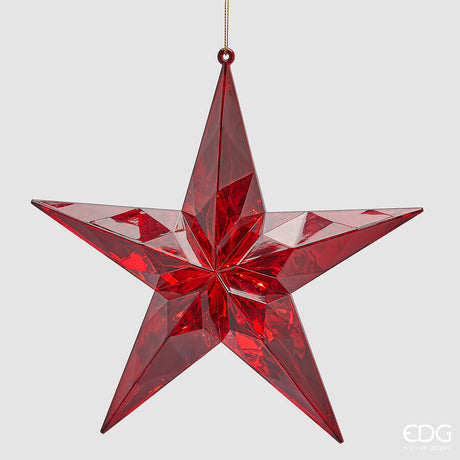 edg enzo de gasperi edg enzo de gasperi decoro diamante stella natale da appendere d 195 cm l 5 cm red ean 8059824535726