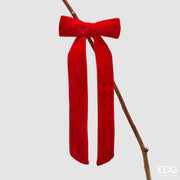 EDG Enzo De Gasperi Christmas Bow Decoration with Clip H 30 cm L 13 cm Red Velvet