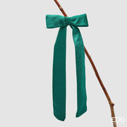 EDG Enzo De Gasperi Christmas Bow Decoration with Clip H 30 cm L 13 cm Green Velvet