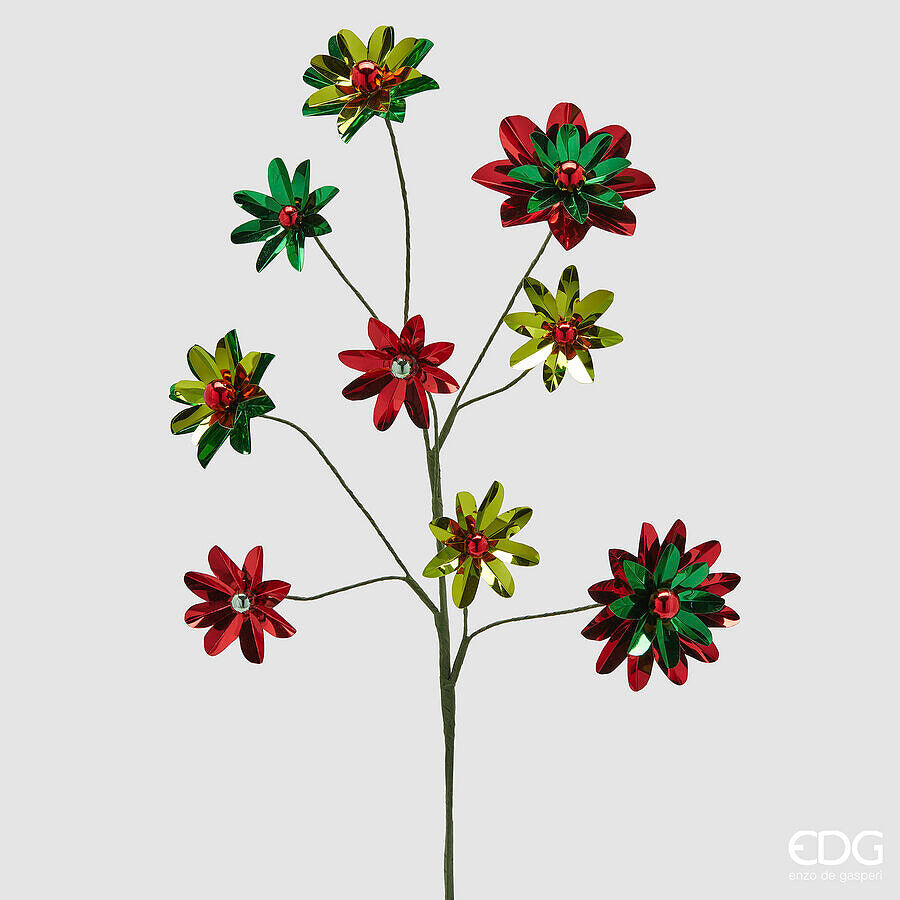 edg enzo de gasperi edg enzo de gasperi decoro natale gerbera metal ramo con 9 fiori h 74 cm verde rosso ean 8059824544445